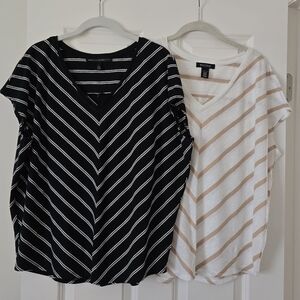 WHBM Set of 2 Jetsetter Dolman Cap Sleeve Tees in size Large